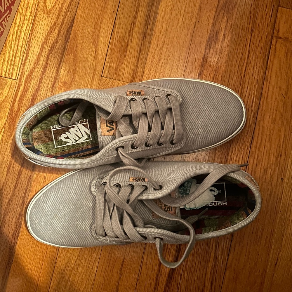 Gray soft cotton material vans, never worn.